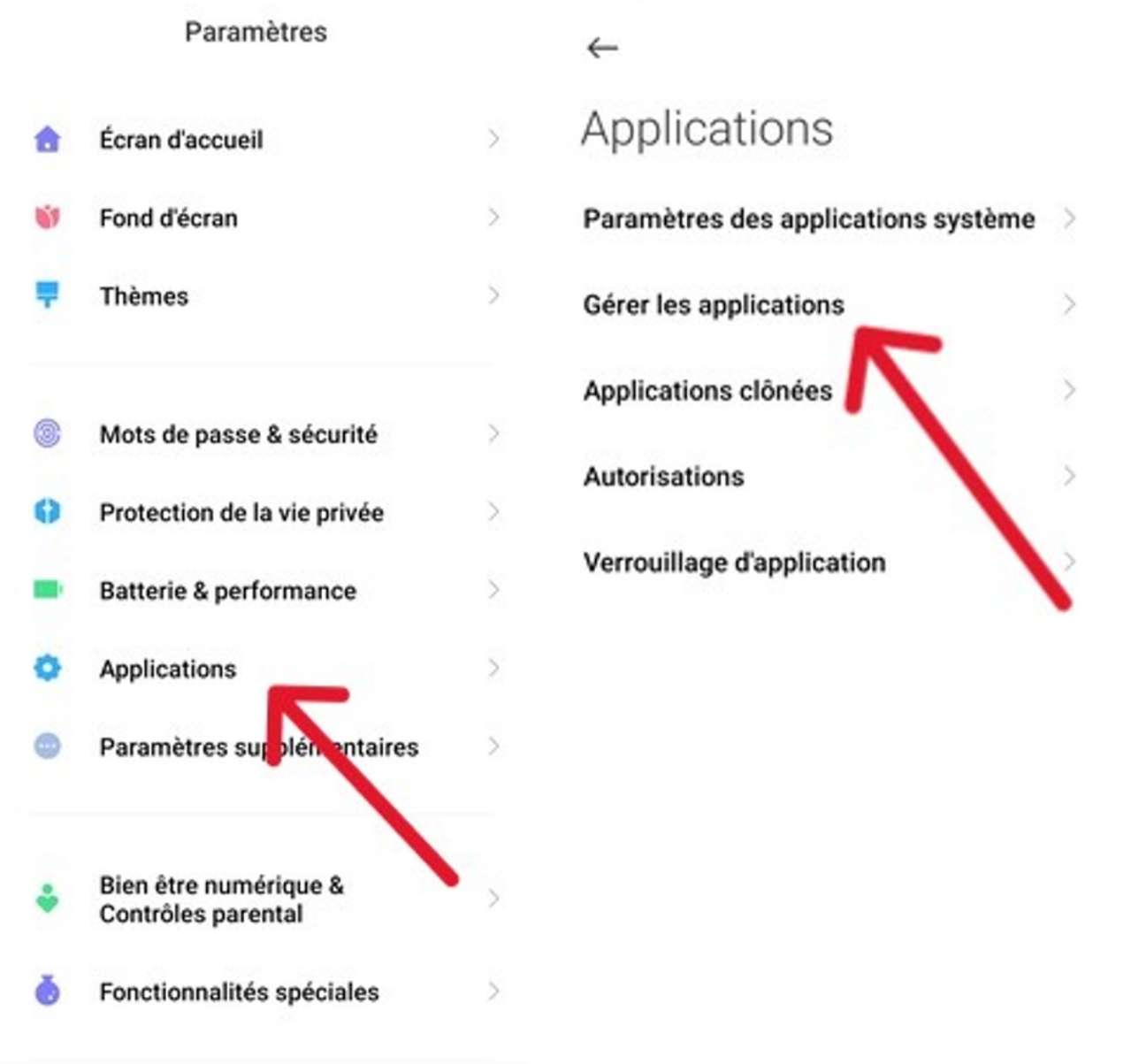 Vérifiez vos applications installées