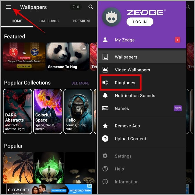 zedge app ringtones