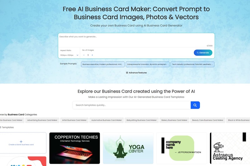 AppyPie Design AI business card