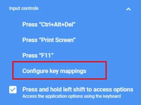Chrome Configure Key Mappings