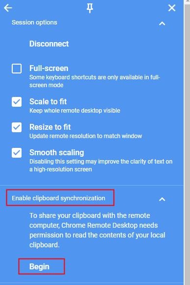 Chrome Enable Clipboard Synchronization
