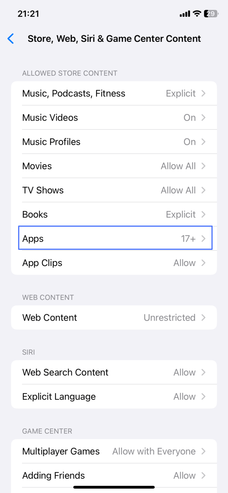 click Apps option