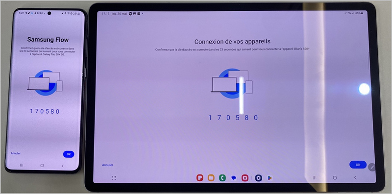 Code de connexion des appareils Samsung Flow