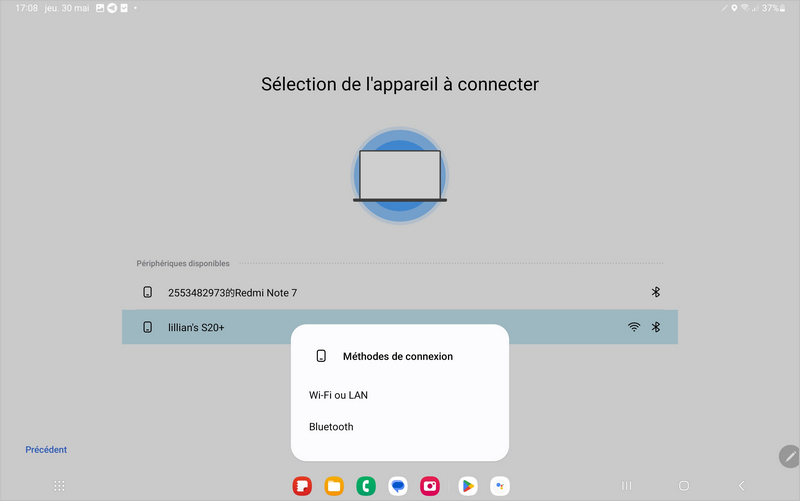 Connexion des appareils Samsung Flow