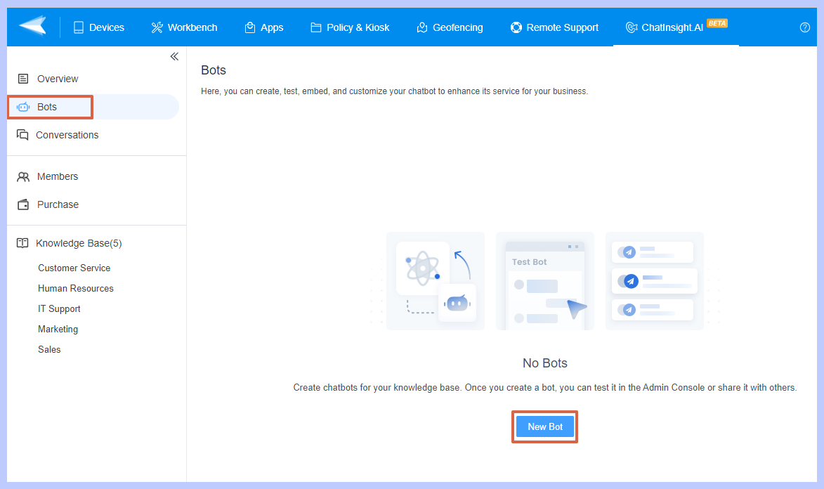 Create a bot with ChatInsight