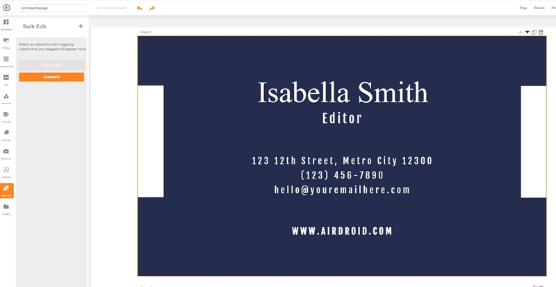 Design AI business card