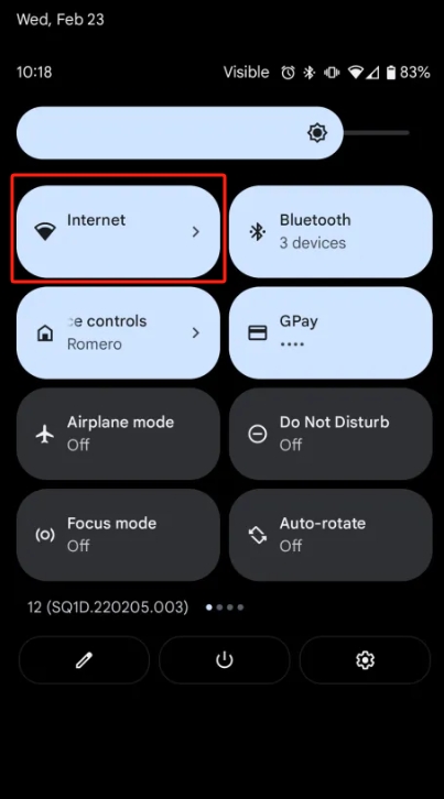 disable android wifi from quick setting