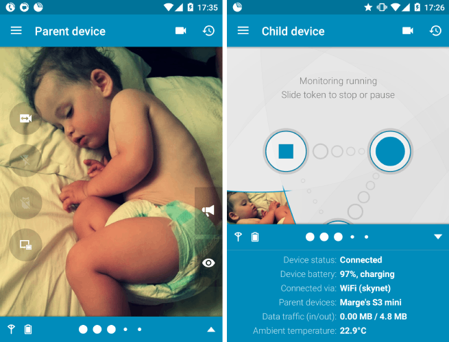 Dormi Android baby monitor app