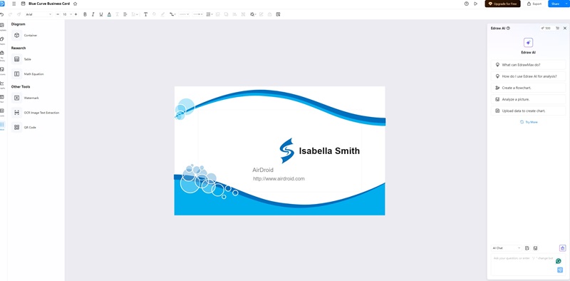 EdrawMax AI business card