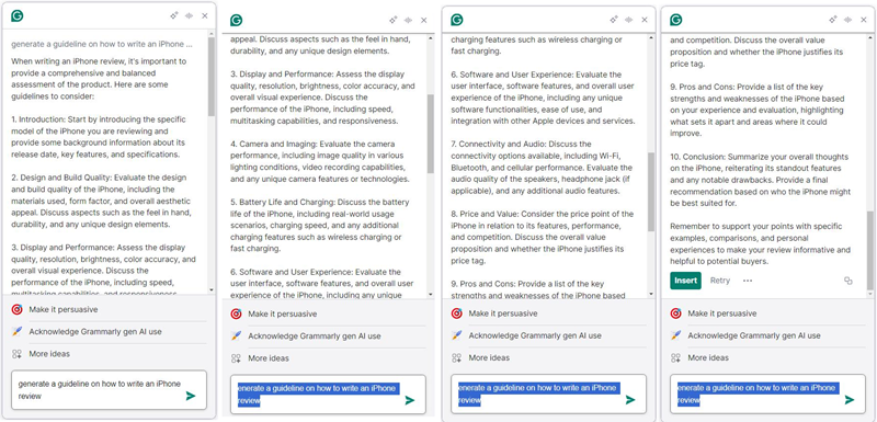 grammarly vs chatgpt Text Generating 9 9