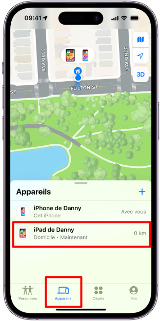 L'application Localiser pour localiser votre iPad perdu