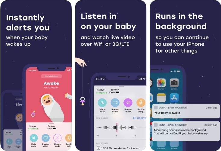 Luna baby monitor app for iPhon