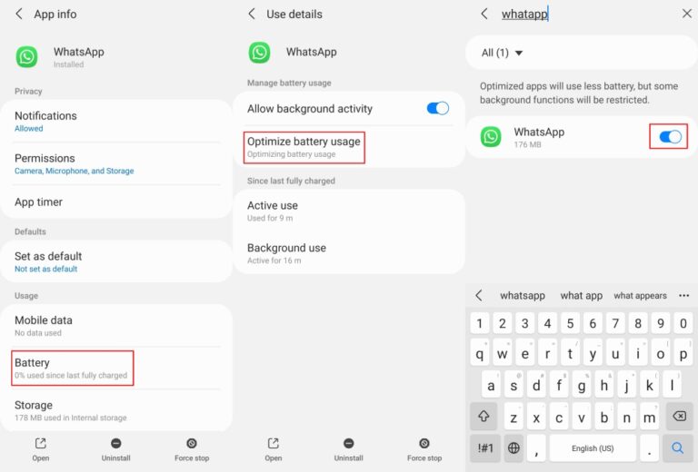 optimizar la batería de WhatsApp en Android