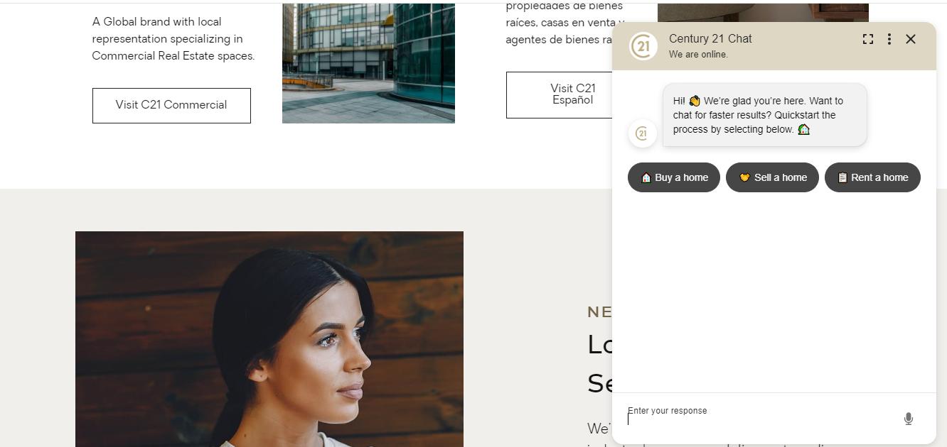 Century 21 Using Real Estate Chatbot