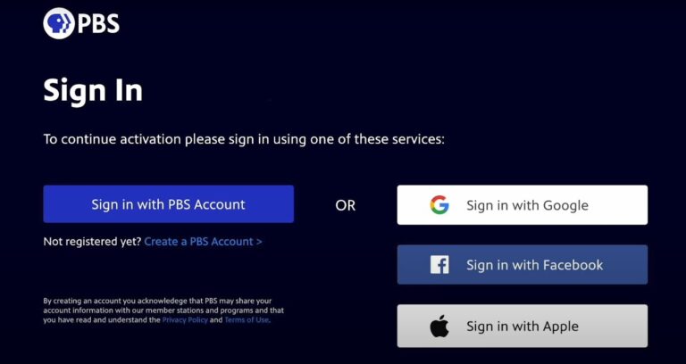 sign in with pbs account