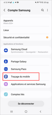 Tracage Du Mobile Samsung