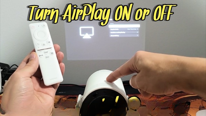 turn airplay on projector