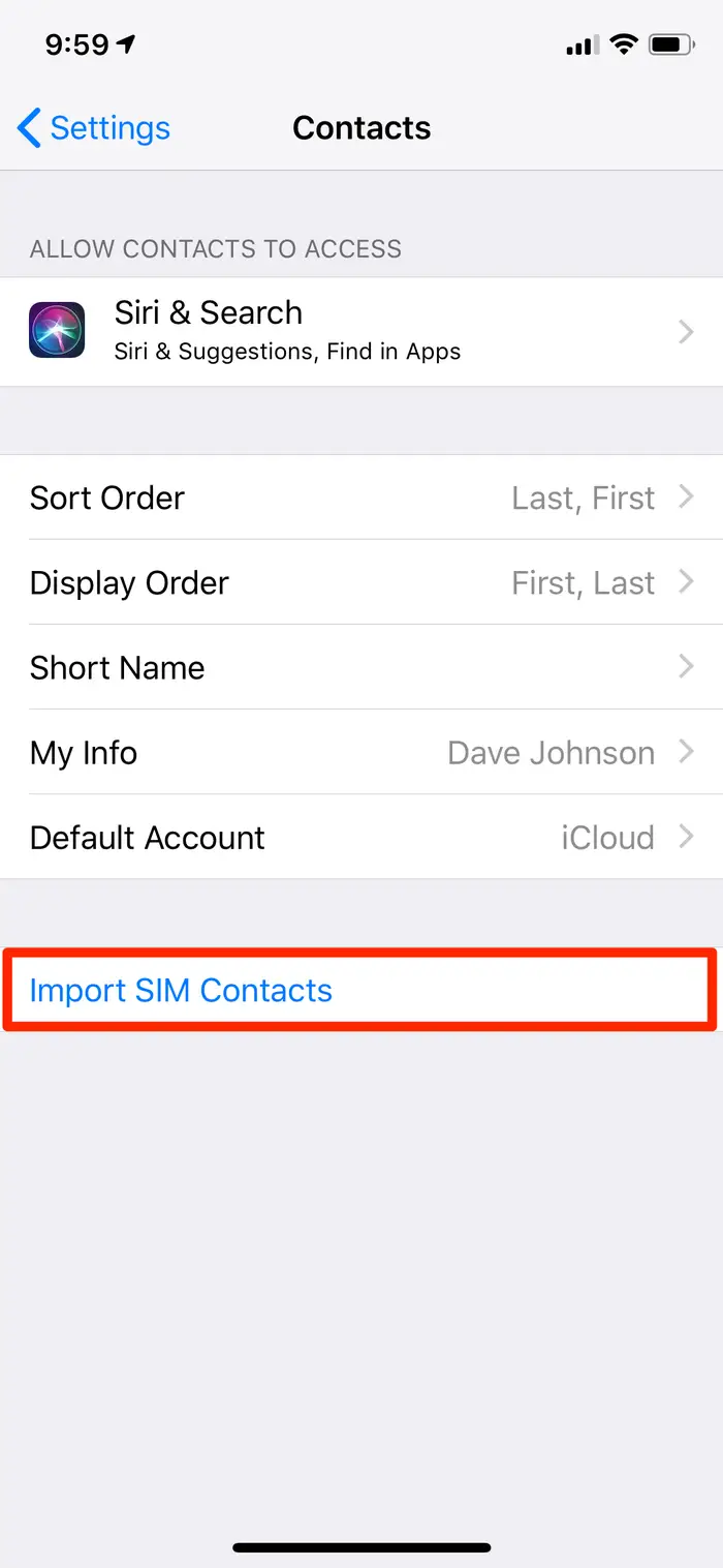 Transfer Contacts from Android to iPhone IMPORT