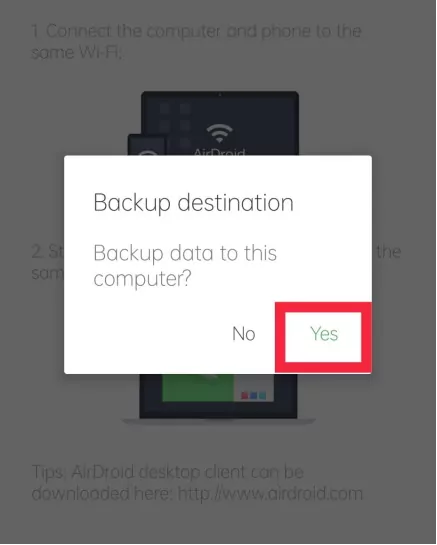 airdroid personal backup