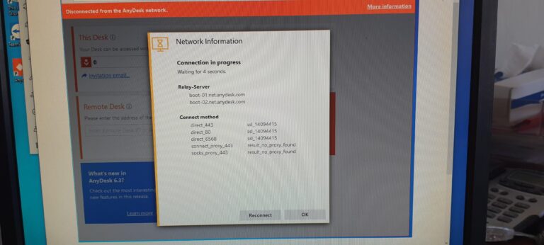 AnyDesk error message