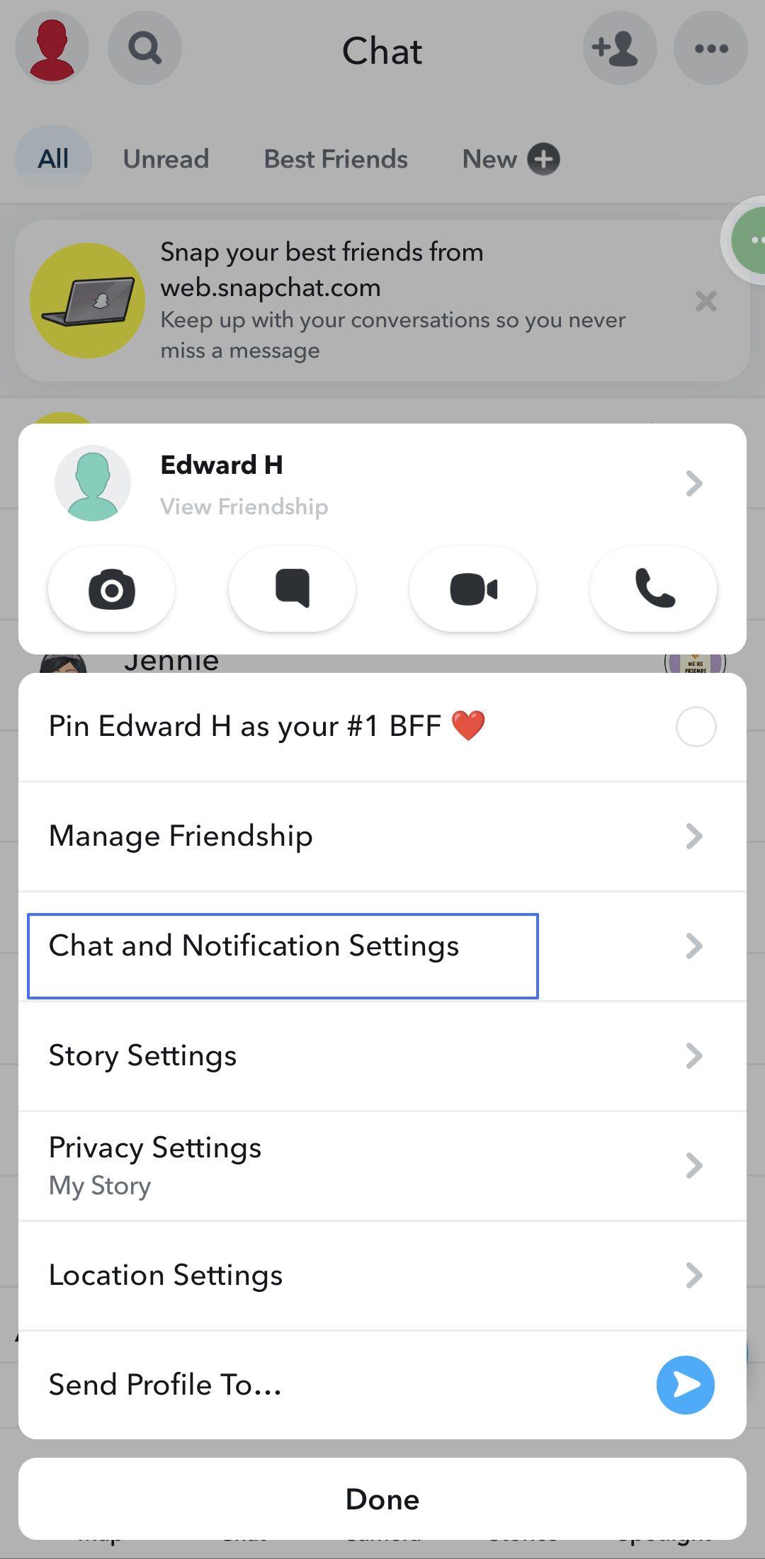 Chat and Notifications Settings