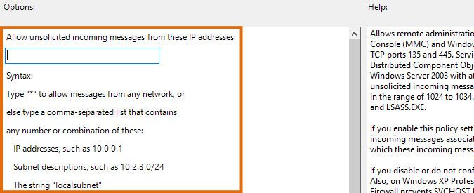 configuring windows firewall allow ip address