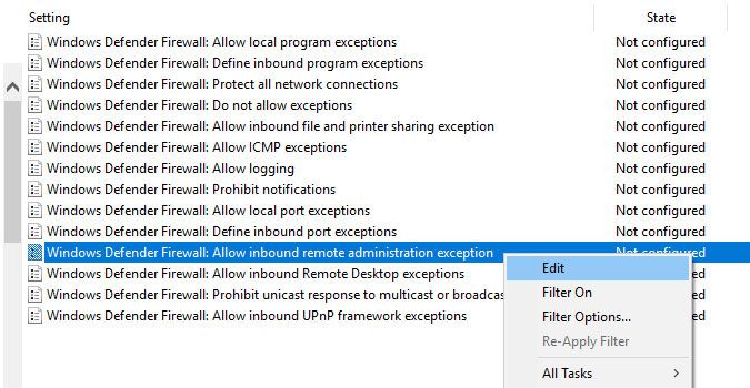 configuring windows firewall edit option