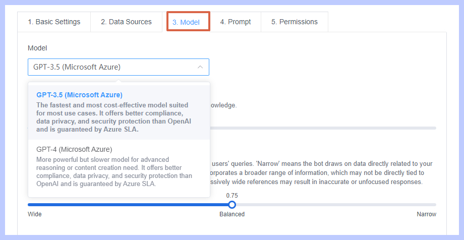 Decide the GPT model with Chatinsight