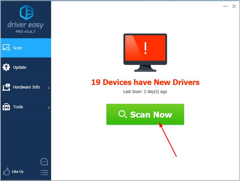 drivers easy scan now