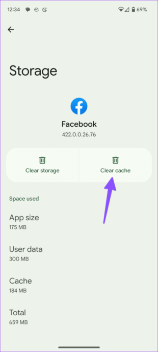 facebook clear cache