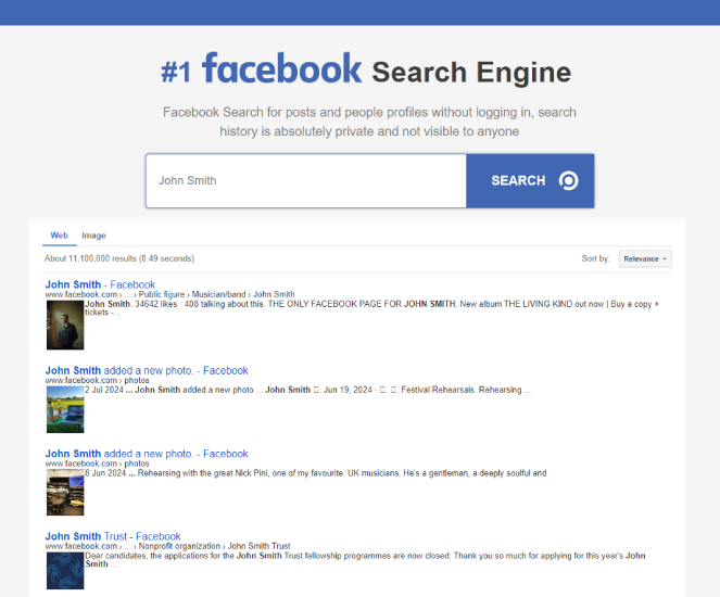 Moteur de recherche Facebook recherche Facebook sans compte