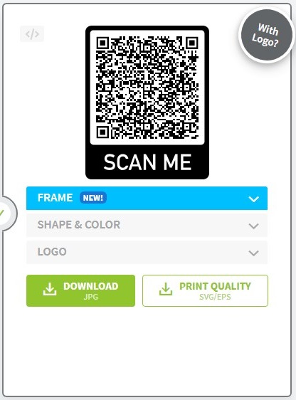 customize QR code for business card