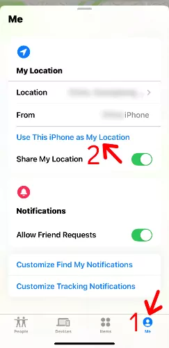 use this iPhone as my location