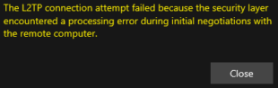 l2tp connection attempt failed