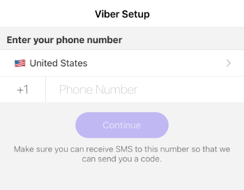 log into Viber with your phone number