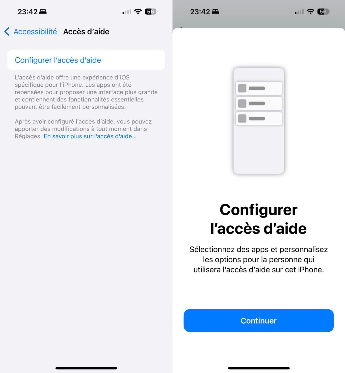 Personnaliser accès guidé iPhone