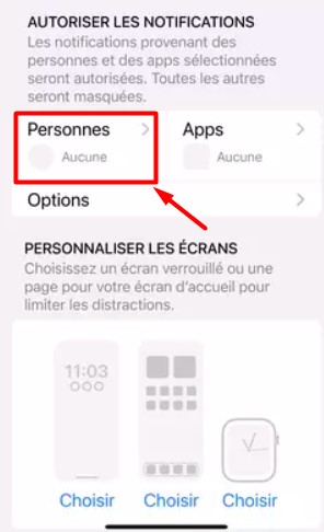 Personne mode repos iPhone