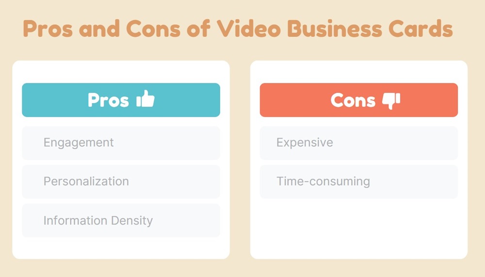 pros and cons of video business cards