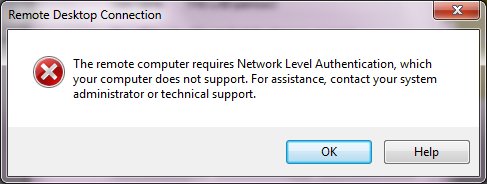 Remote Computer Requires Network Level Authentication
