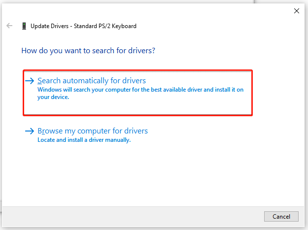 search for drivers autoamtically