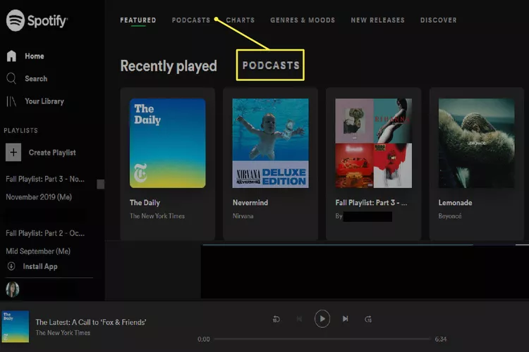 select podcasts spotify