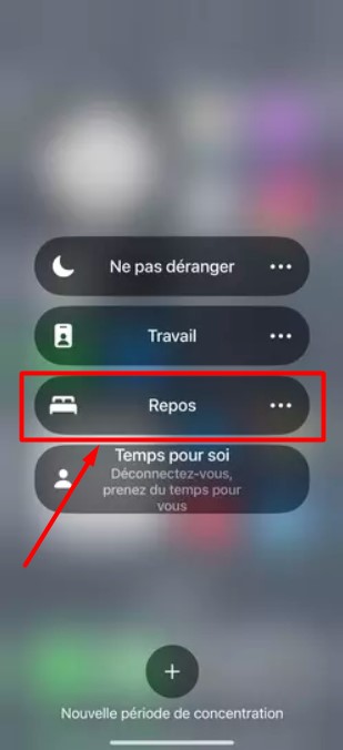 Activer le mode repos sur iPhone