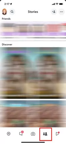Snapchat va sur la page Découvrir