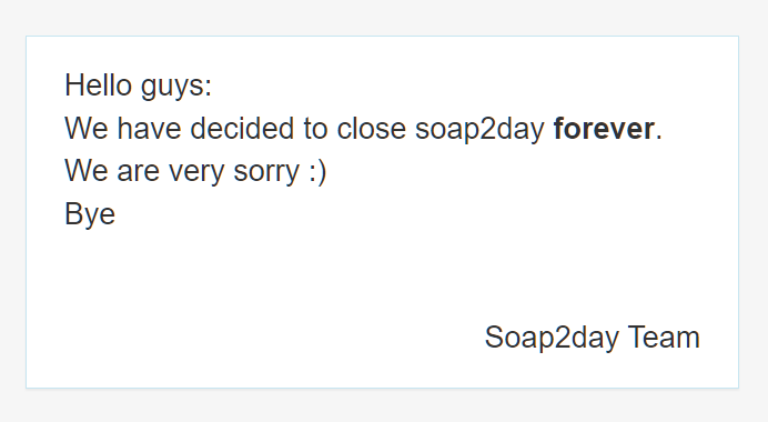 Soap2day a fermé