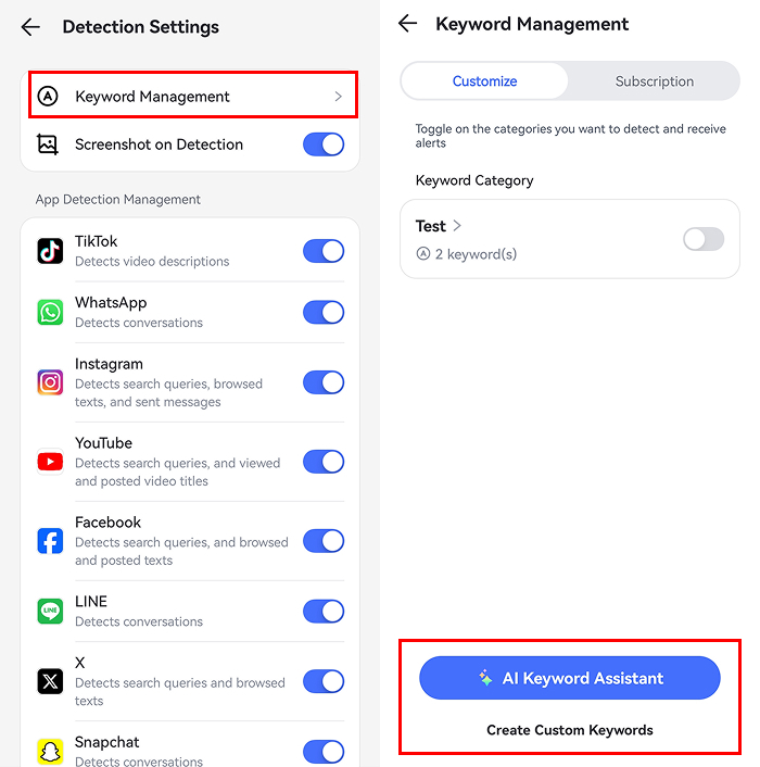 AirDroid Parental Control 秘密のスレッドを見る