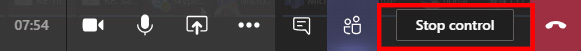stop remote control in Microsoft Teams
