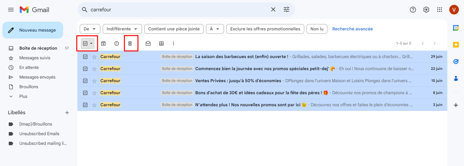 Supprimer tous les mails d’un même expéditeur sur Gmail