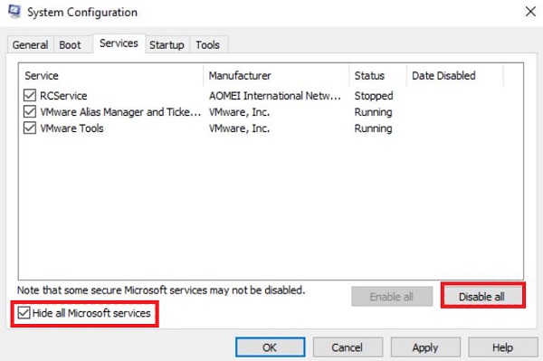 System Configuration Services