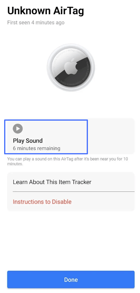 tap “Play Sound”