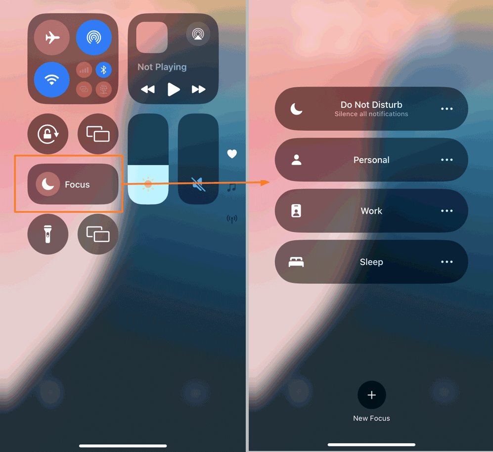 turn on Focus Mode with Control Center